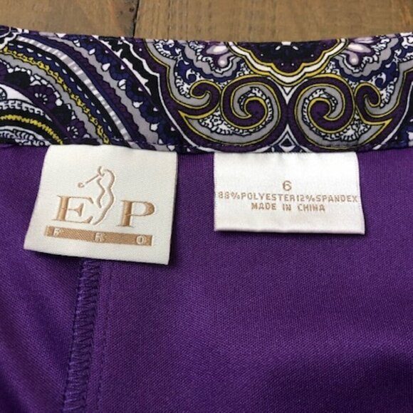 EP Pro Purple & Grey Medallion Print Golf / Tennis Skort Pleated Front Size 6 - Picture 8 of 8